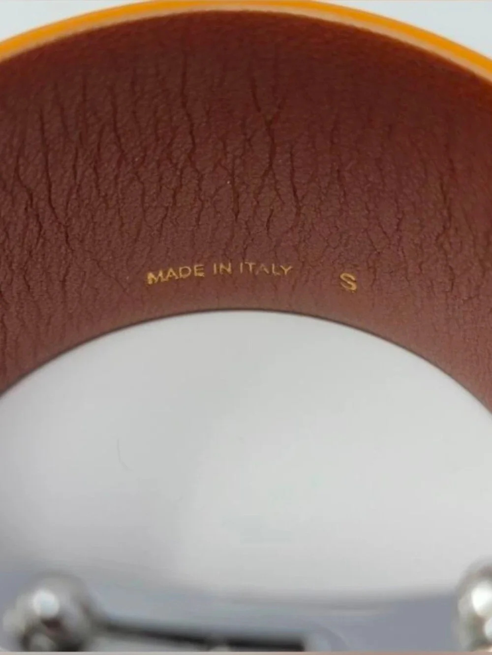 CELINE Yellow Leather Cuff SZ Small - Picture 4 of 5